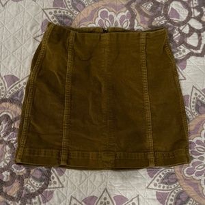 Mustard Brown Corduroy Mini Skirt